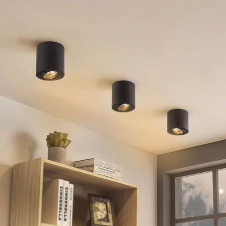 HALOGEN SPOT svítidlo pro povrchovou montáž 1x GU10 Moving Black Videx