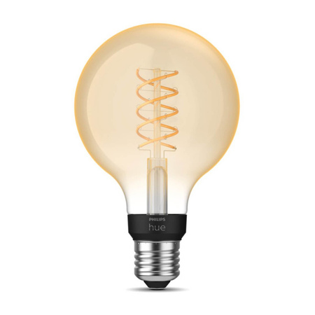LED žárovka Globe E27 G95 7,2W 2100K teplá bílá Filament PHILIPS HUE White Bluetooth Zigbee