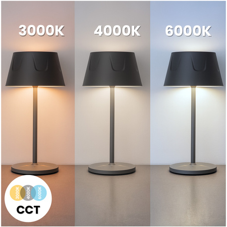 LED zahradní lampa stojící dekorativní noční stolek USB stmívatelný dotykový černý FIORA LUMILED