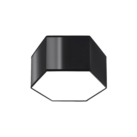 LED stropní svítidlo SUNDE 2xE27 šestihranné svítidlo 15cm černé SOLLUX