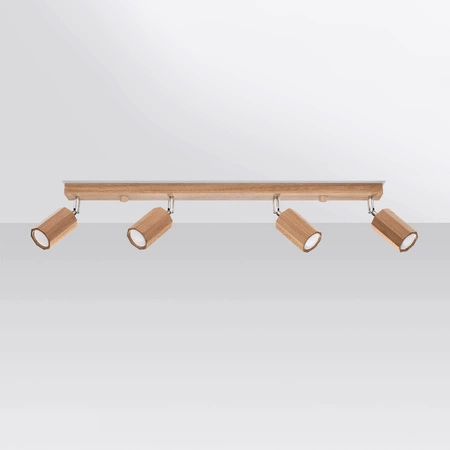 Stropní svítidlo ZEKE 4xGU10 Reflektor Halogenové svítidlo 80cm dub SOLLUX