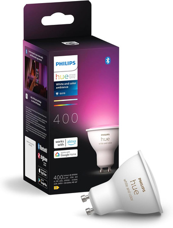LED žárovka GU10 s reflektorem 4,2 W = 50 W 400 lm 2000-6500 K CCT + RGB SMART Smart Bluetooth ZigBee Bílá a barevná atmosféra Philips HUE