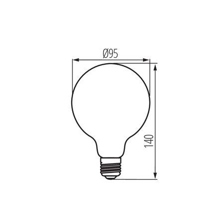 LED žárovka E27 Edison G95 7W = 55W 725lm 2500K teplá bílá Amber XLED Filament Kanlux