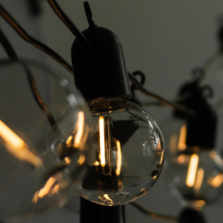 LED Solární řetěz, 20x LED Ozdobné Kuličky 11.58m 3000K Teplá bílá LOVO LUMILED