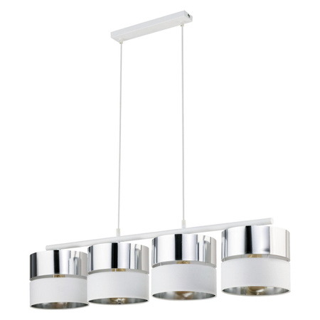 Stropní závěsné svítidlo HILTON Lustr bílý a stříbrný Moderní 4xE27 4177 TK Lighting