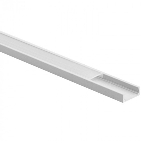 Hliníkový povrchový profil LED bílý 2m s matným difuzorem pro LED pásky + koncovky Ecolight řady N