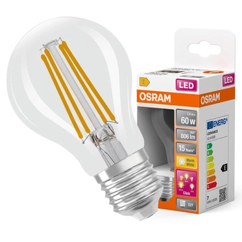 LED žárovka E27 A60 6.5W = 60W 806lm 2700 Teplá bílá 300° Filament 3-Step Dimmable OSRAM STAR