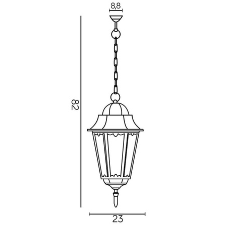 LED venkovní závěsná zahradní lampa Retro Classic II K 1018/1/DH E27 Su-Ma