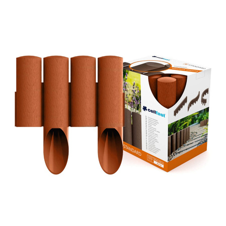 Zahradní palisádový plot Border Lawn Edging 4 STANDARD Brick 2,3 m Strong Frostproof CELLFAST