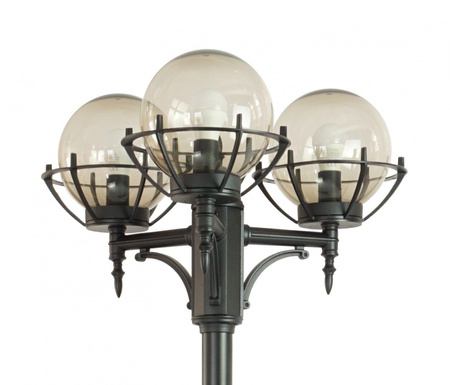 Venkovní zahradní lampa tyč LANTERN E27 Koule s košíkem 200 OGMWN 3 KPO 180-280cm černá Su-Ma