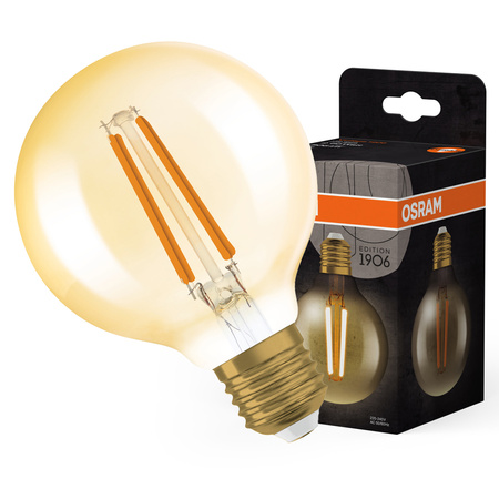 Dekorativní žárovka LED G80 Sphere E27 7,2W = 60W 806lm 2400K teplá bílá 300° Dimmable Vintage 1906 Osram