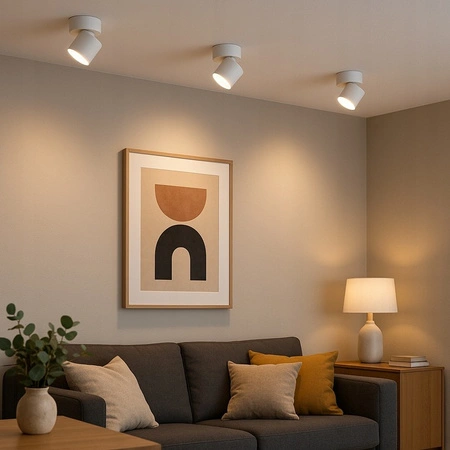 Halogenový reflektorový bodový reflektor GX53 Round White Apilo Masterled pro povrchovou montáž