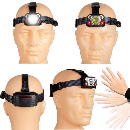 Nabíjecí čelovka 1200 lm SST40 + senzor pohybu IP44 6 režimů VA0103 Vayox