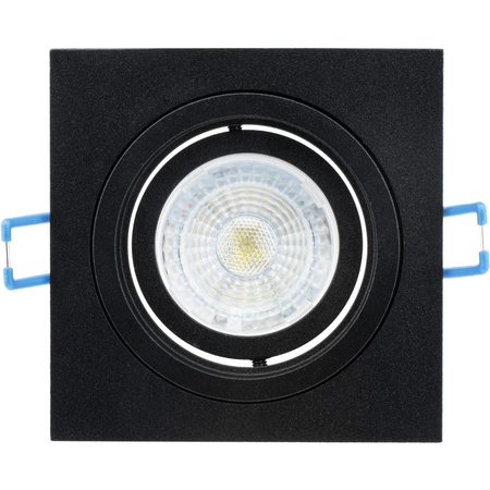 Halogenová Podhledové svítidlo GU10, MR16 Nastavitelná Čtvercová Černá CASSIO LUMILED