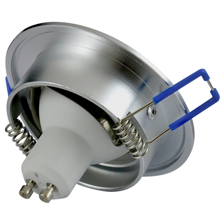 SUN OLAL vestavné stropní svítidlo. stříbrný pískovaný hliník GOLDLUX (Polux) + LED GU10 3.5W