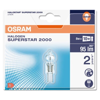 2x LED halogenová žárovka G4 8W = 10W 95lm 2700K Teplá bílá 100CRI 360° 12V OSRAM HALOSTAR Stmívatelné