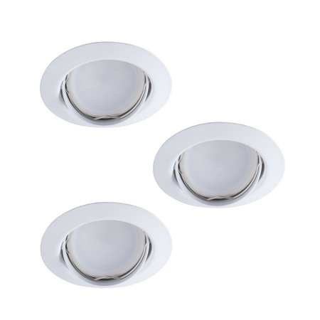 Sada 3x TRIBIS II GU10 PAR16 10W Kruhové stropní svítidlo Moving white + žárovka GU10 400lm 3000K Warm KANLUX