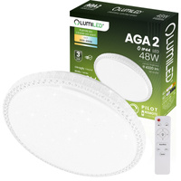 LED stropní plafon AGA2 48W IP44 CCT bílý kulatý 40cm + LUMILED PILOT