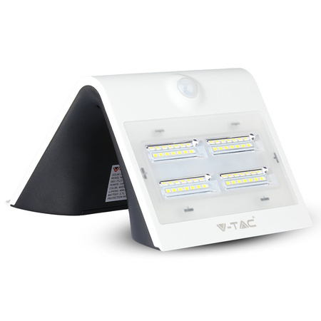 3W solární LED nástěnná lampa 4000K+3000K s pohybovým senzorem bílá + černá VT-767-2 V-TAC