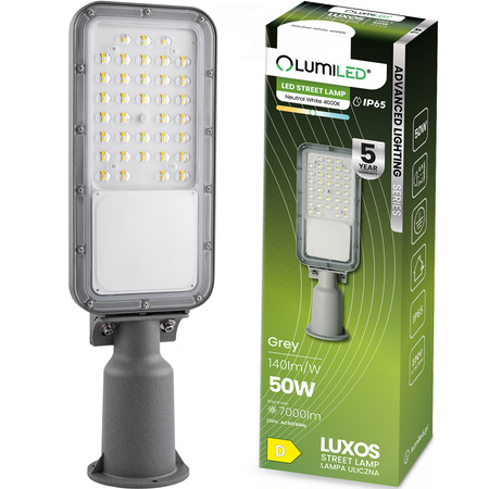 Ulicní LED lampa Průmyslová, Silniční Svítidlo 50W7000lm 4000K IP65 ALS LUXOS LUMILED