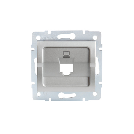 Adaptér internetové zásuvky RJ45 Square Silver LOGI Kanlux