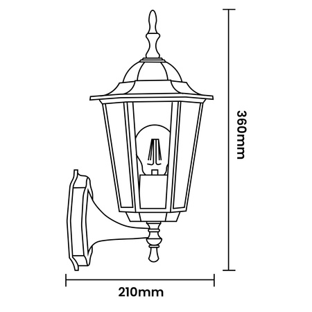 Zahradní nástěnná lampa lucerna E27, Patina BELLIS LUMILED