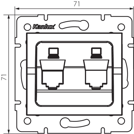 Adaptér internetové zásuvky RJ45 čtvercový bílý LOGI Kanlux