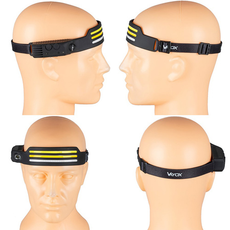 Dobíjecí čelová svítilna 3x COB + XPE Pro Series VA0130 VAYOX