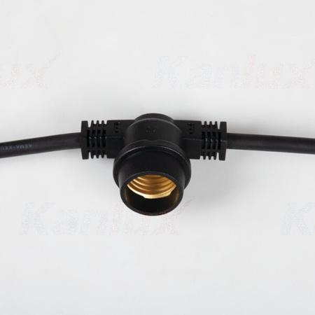 Venkovní zahradní girlanda světelný řetěz GRL 15xE27 IP44 15m černá Kanlux