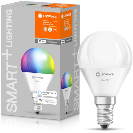 E14 P45 LED žárovka 5W 470lm CCT RGB LEDVANCE SMART+ WiFi Stmívatelné