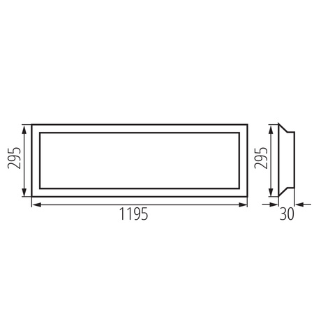 LED Plafon Office Panel 120x30 40W 3800lm 4000lm neutrální bílá CRI97 90° UGR19 Flush Mounted Square White BLINGO KANLUX