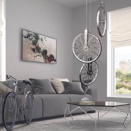 Ikonická závěsná LED STROPNÍ LAMPA 3x BICYKL 33W 3000K chrom GOLDLUX (Polux)