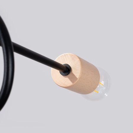 Stropní svítidlo Lustr Spider Pendant 5x E27 Přírodní dřevo Black Ember Peach Puff SL.1478 Sollux