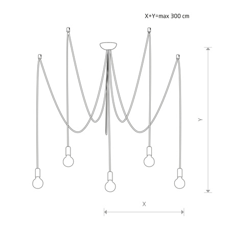 Stropní svítidlo SPIDER 6788 Nowodvorski černá 5xE27 Závěsné svítidlo Spider 300 cm Moderní