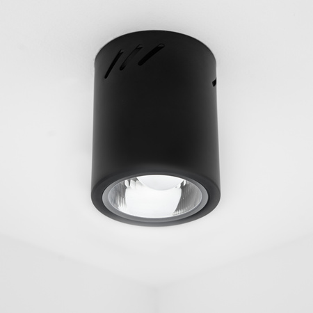 Povrchové svítidlo E27, TUBA SPOT Stálá Kulatá Černá APUS 13 LUMILED