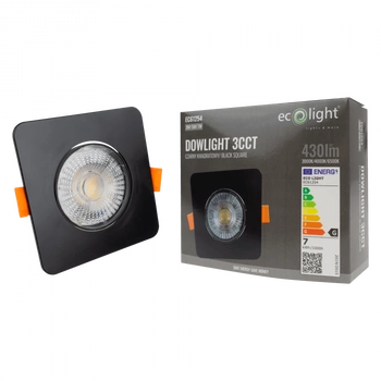 Vestavné LED svítidlo pro zapuštěnou montáž 3W / 5W / 7W CCT Black Square DOWNLIGHT Ecolight