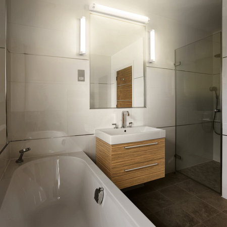 Koupelnové svítidlo LED Nástěnné svítidlo nad zrcadlo Stmívatelné 9W 900lm CCT Bílé IP44 40cm Obris Ledvance