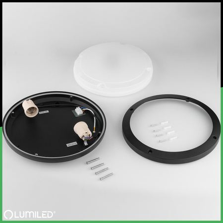 Zahradní nástěnná lampa 2x E27, kulaté LARIS LUMILED