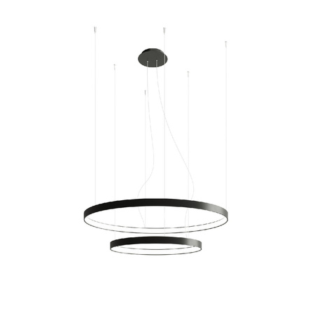 LED závěsné stropní svítidlo RIO 2 80W 3000K Lustr kulatý 78cm černý SOLLUX