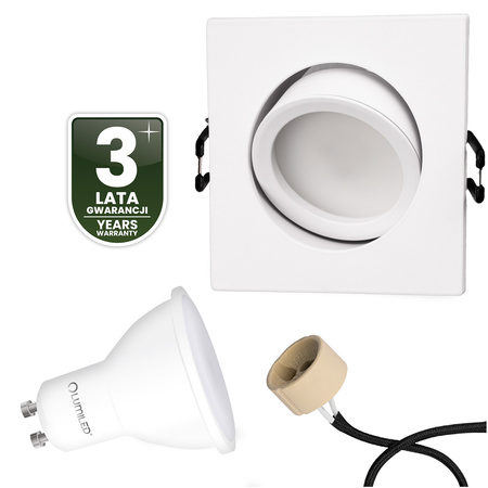 TRIX 3v1 GU10 6W 4000K WHITE MAT LUMILED čtvercové halogenové svítidlo pro zapuštěnou montáž