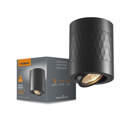 Povrchové svítidlo SPOT 1x GU10 Movable Black STANLEY Videx