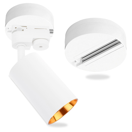 LUMILED HUMA RAIL SET WHITE + SAGI RAIL SPOTLIGHT WHITE-GOLD