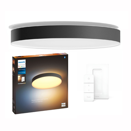 LED stropní světlo Enrave Black 48W 55cm CCT PHILIPS HUE Bluetooth + stmívač