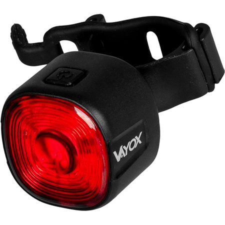 Zadní svítilna na kolo červená SMART USB-C 6 režimů IP66 POWERFUL VAYOX