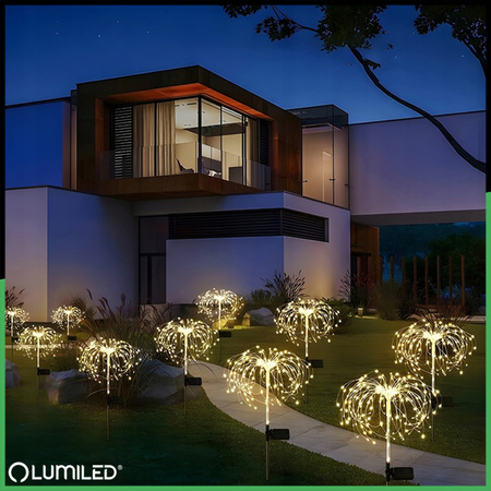 Solární LED lampa pampeliška, 80cm 3000K LOTUS LUMILED