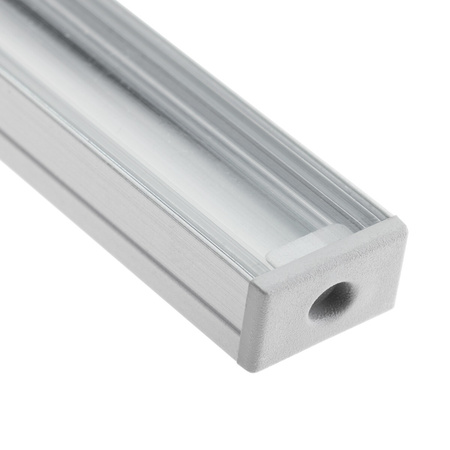 Eloxovaný hliníkový profil pro LED KM35 Silver Přisazená 2m + průhledný kryt + koncovky