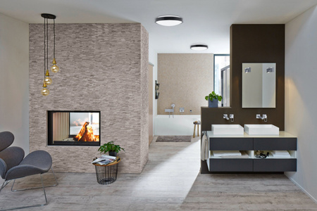 Stropní LED svítidlo pro koupelnu 13W 4000K IP44 se senzorem pohybu ZOE LX Black 30cm