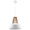 Závěsné stropní svítidlo CASCO E27 Skandinávská bílá a dřevěná SOLLUX