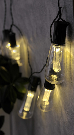 LED zahradní girlanda na baterie 2.6 m. napájení 2xAA EDISON baterie. černá GOLDLUX (Polux)