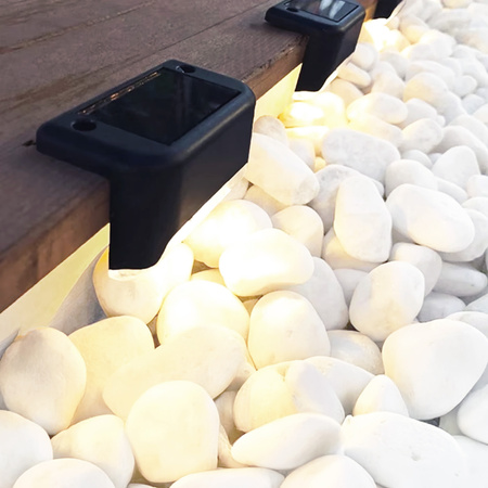 2x Solární LED schodišťové svítidlo Dekorativní lampa Soumrak Senzor IP44 Teplý